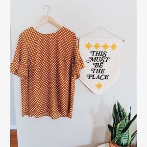 LOFT Plus Cherry Ruffle Cuff Blouse